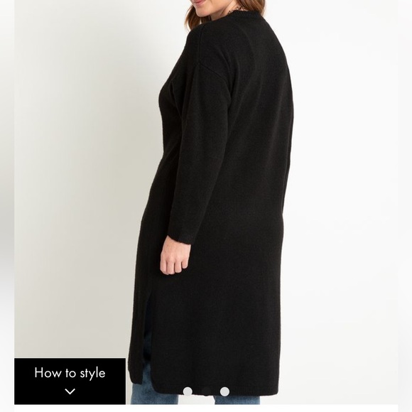 Long Duster Cardigan Black - Picture 2 of 3